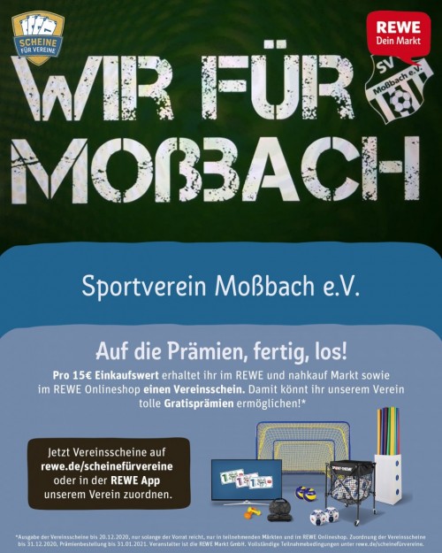 Aktion: Ihr könnt unseren SV Moßbach e.V. unterstützen!