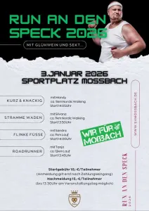 Am 03.01.2026: 4. Auflage des "RUN an den Speck" mit Glühwein & Sekt!