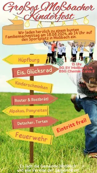 Moßbach lädt am Sonntag zum Kinderfest!