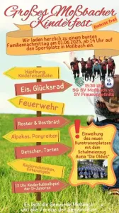 Wir laden euch herzlich zum großartigen Kinderfest am 1. Juni in Moßbach ein!